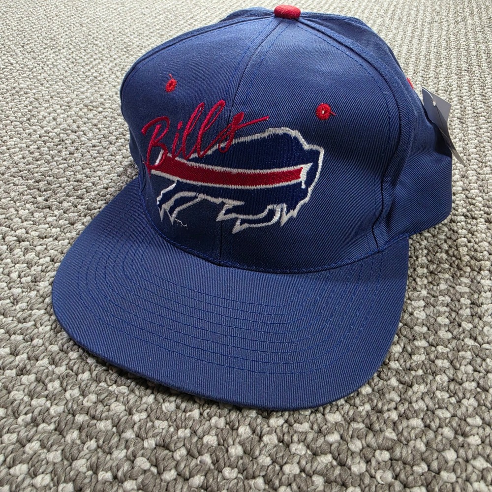 Vintage Buffalo Bills Team NFL Hat Mens OSFA AJD Snapback Logo Blue  90s